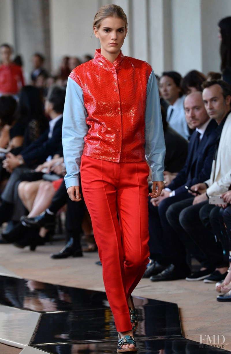 Emily Astrup featured in  the Trussardi fashion show for Spring/Summer 2014
