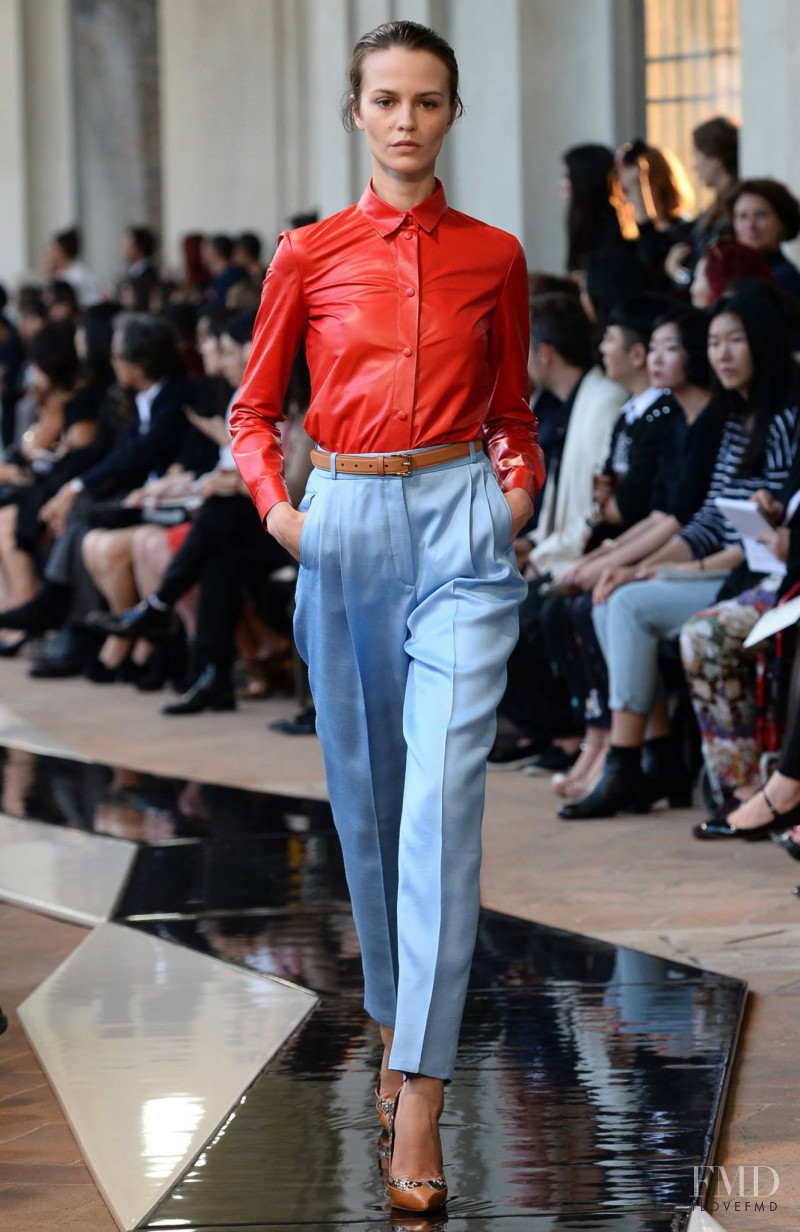 Marta Dyks featured in  the Trussardi fashion show for Spring/Summer 2014