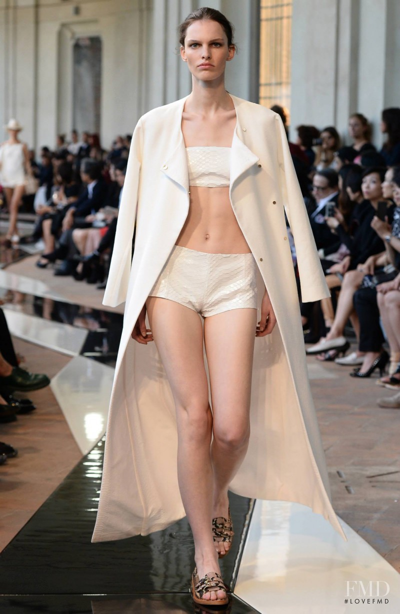 Lisa Verberght featured in  the Trussardi fashion show for Spring/Summer 2014
