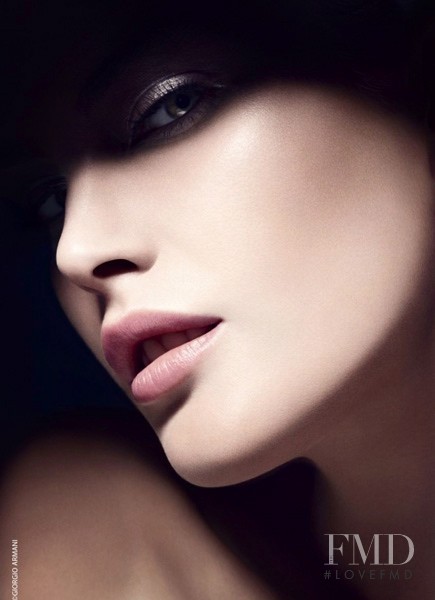 Catherine McNeil featured in  the Armani Beauty Luminous Silk Foundation & Fluid Sheer advertisement for Spring/Summer 2013