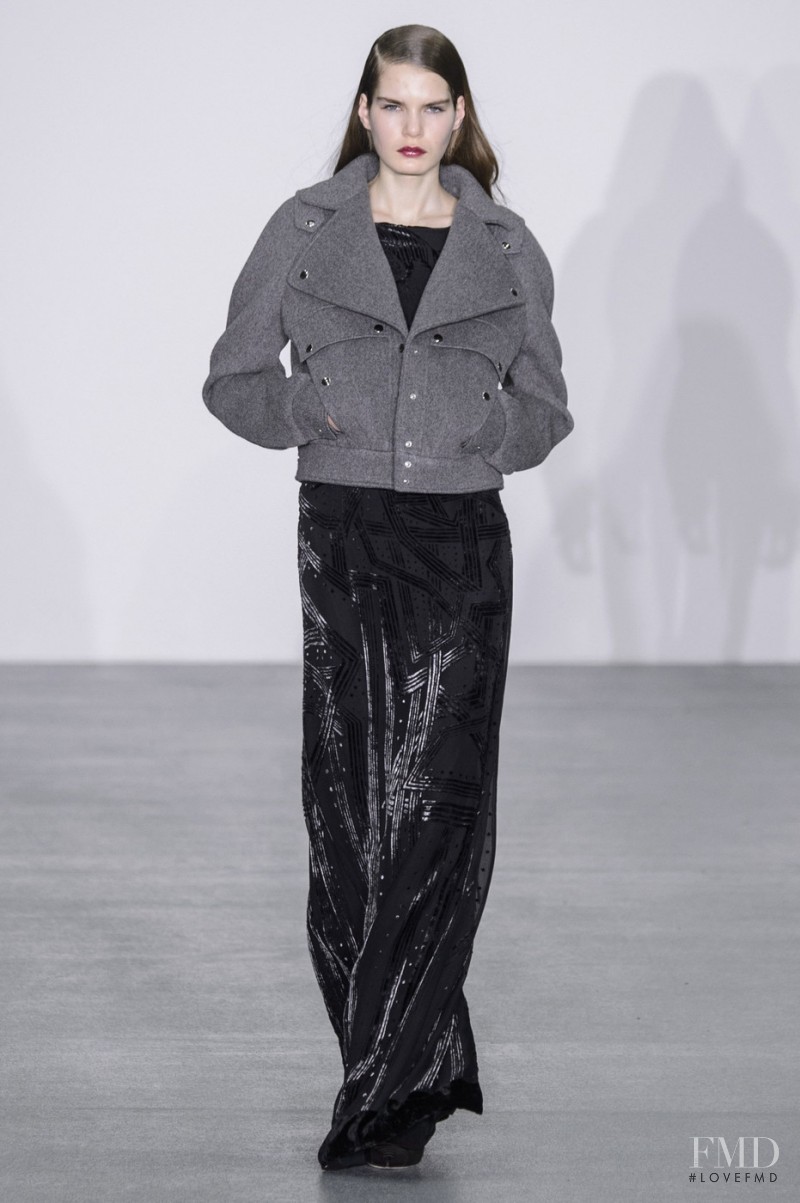 Sophie Rask featured in  the Antonio Berardi fashion show for Autumn/Winter 2016
