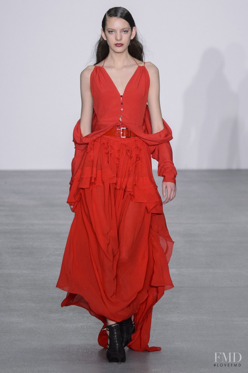 Caroline Reagan featured in  the Antonio Berardi fashion show for Autumn/Winter 2016