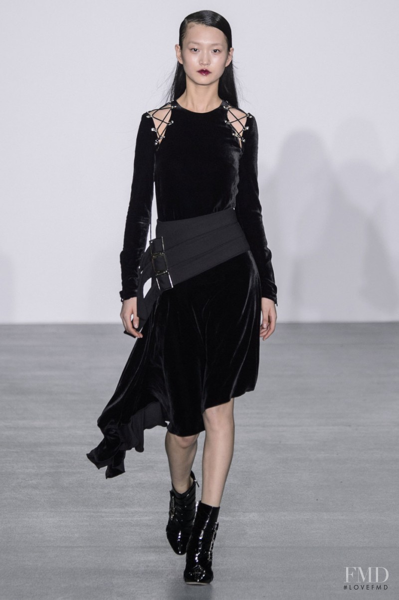 Wangy Xinyu featured in  the Antonio Berardi fashion show for Autumn/Winter 2016