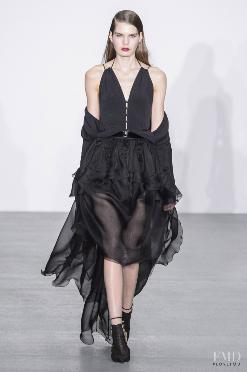 Sophie Rask featured in  the Antonio Berardi fashion show for Autumn/Winter 2016