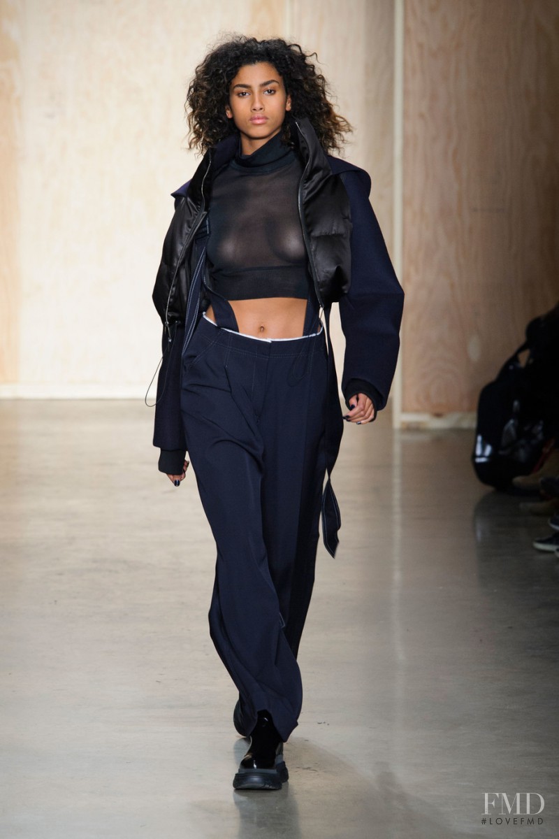 Imaan Hammam featured in  the DKNY fashion show for Autumn/Winter 2016