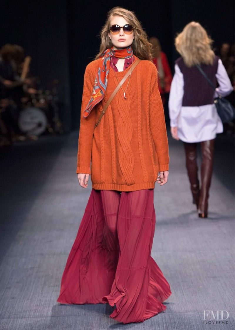 Anna Mila Guyenz featured in  the Trussardi fashion show for Autumn/Winter 2016