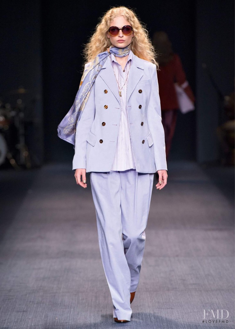 Frederikke Sofie Falbe-Hansen featured in  the Trussardi fashion show for Autumn/Winter 2016