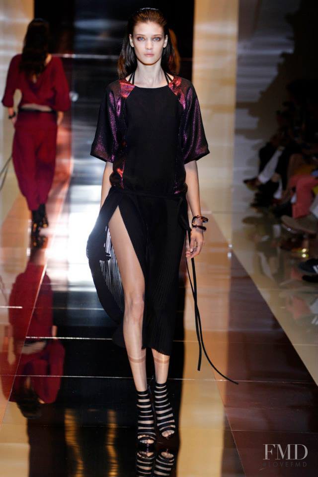 Diana Moldovan featured in  the Gucci fashion show for Spring/Summer 2014