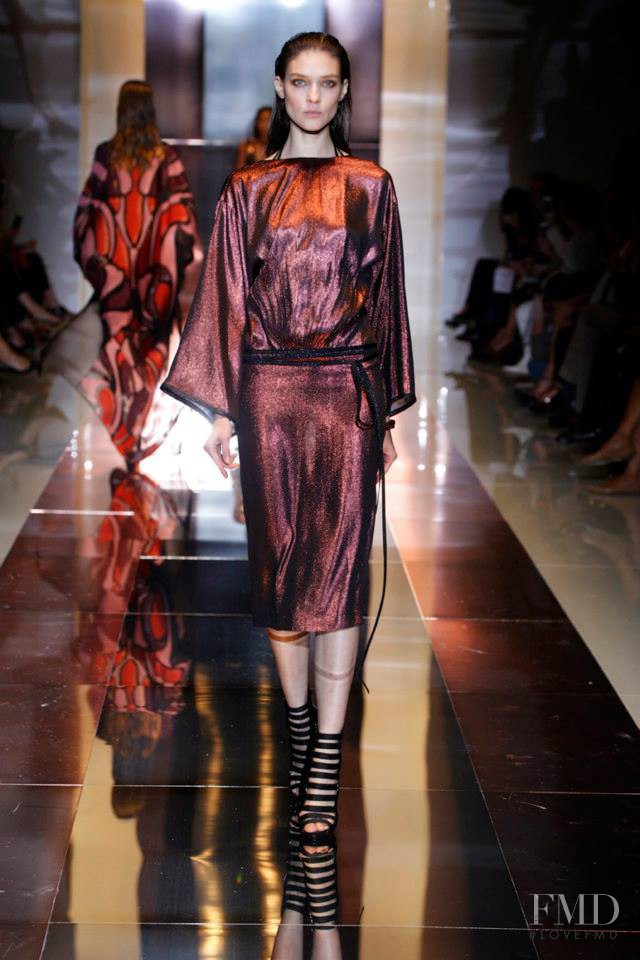 Kati Nescher featured in  the Gucci fashion show for Spring/Summer 2014