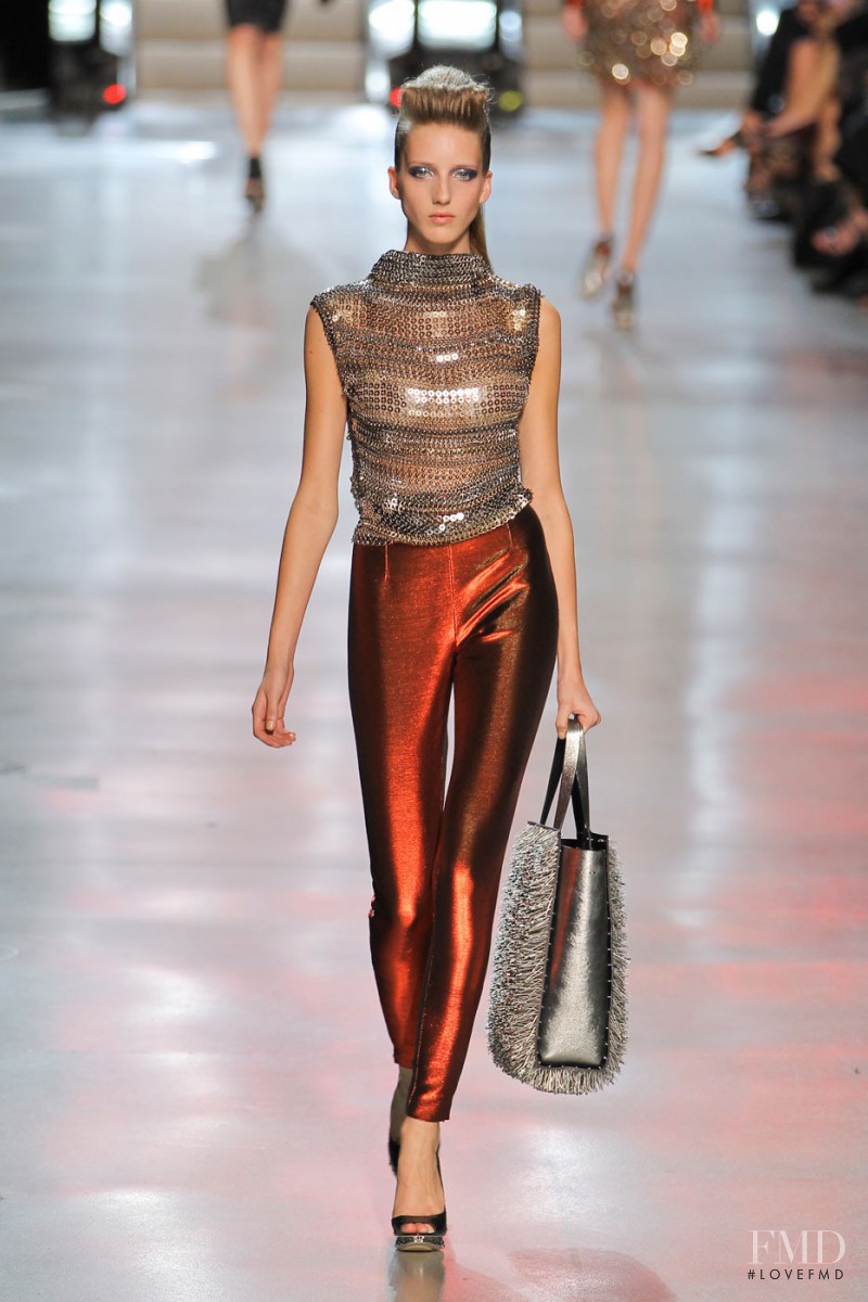 Iris Egbers featured in  the Paco Rabanne fashion show for Spring/Summer 2012