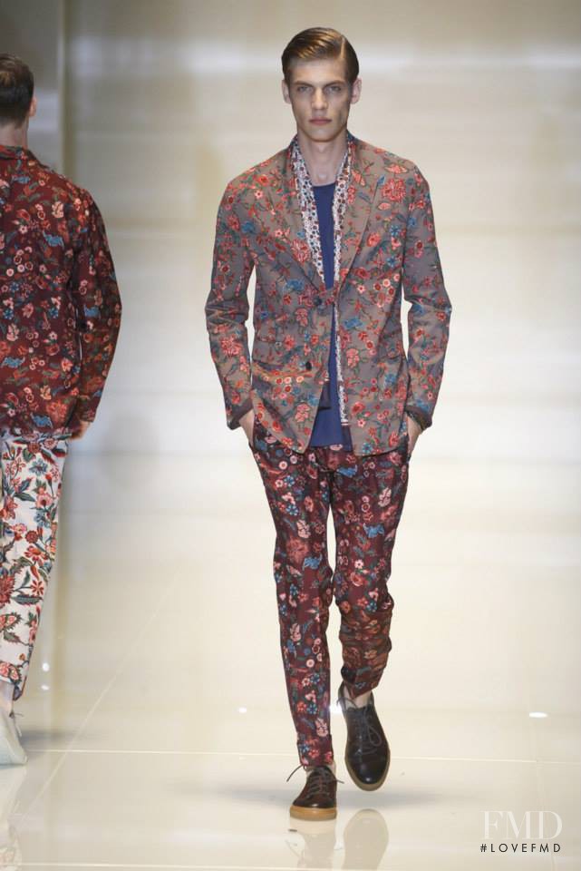 Baptiste Radufe featured in  the Gucci fashion show for Spring/Summer 2014