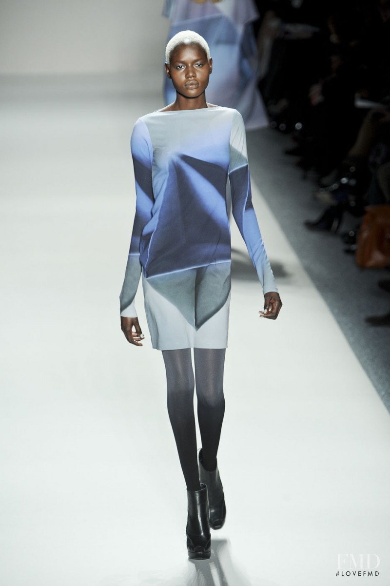 Ajak Deng featured in  the Nicole Miller fashion show for Autumn/Winter 2011