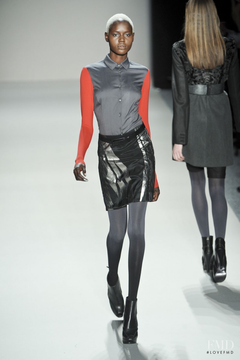 Ajak Deng featured in  the Nicole Miller fashion show for Autumn/Winter 2011