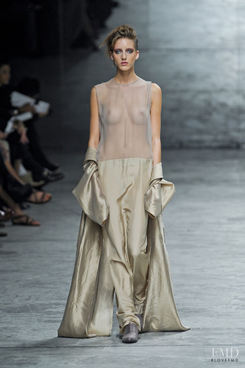 Iris Egbers featured in  the Haider Ackermann fashion show for Spring/Summer 2012