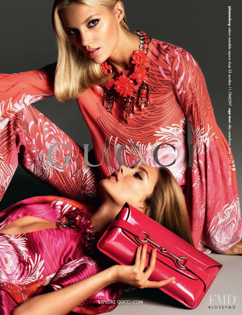 Anja Rubik featured in  the Gucci advertisement for Spring/Summer 2013