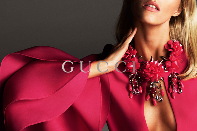 Anja Rubik featured in  the Gucci advertisement for Spring/Summer 2013