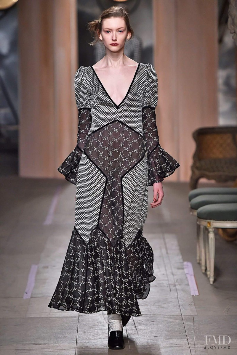 Allyson Chalmers featured in  the Erdem fashion show for Autumn/Winter 2016