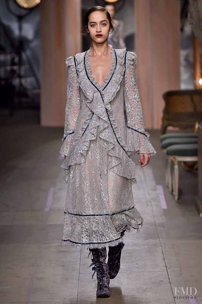 Alanna Arrington featured in  the Erdem fashion show for Autumn/Winter 2016