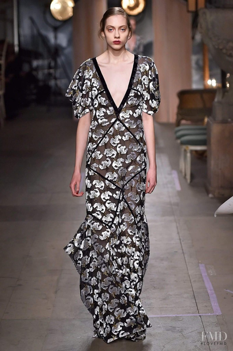 Odette Pavlova featured in  the Erdem fashion show for Autumn/Winter 2016