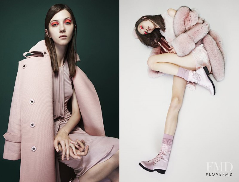 Anastasiia Gorshenina featured in  the Juan Vidal Aurora advertisement for Autumn/Winter 2015