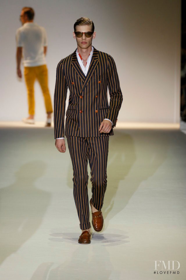 Baptiste Radufe featured in  the Gucci fashion show for Spring/Summer 2013