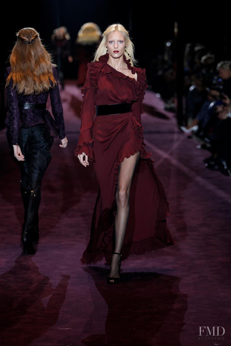 Anja Rubik featured in  the Gucci fashion show for Autumn/Winter 2012