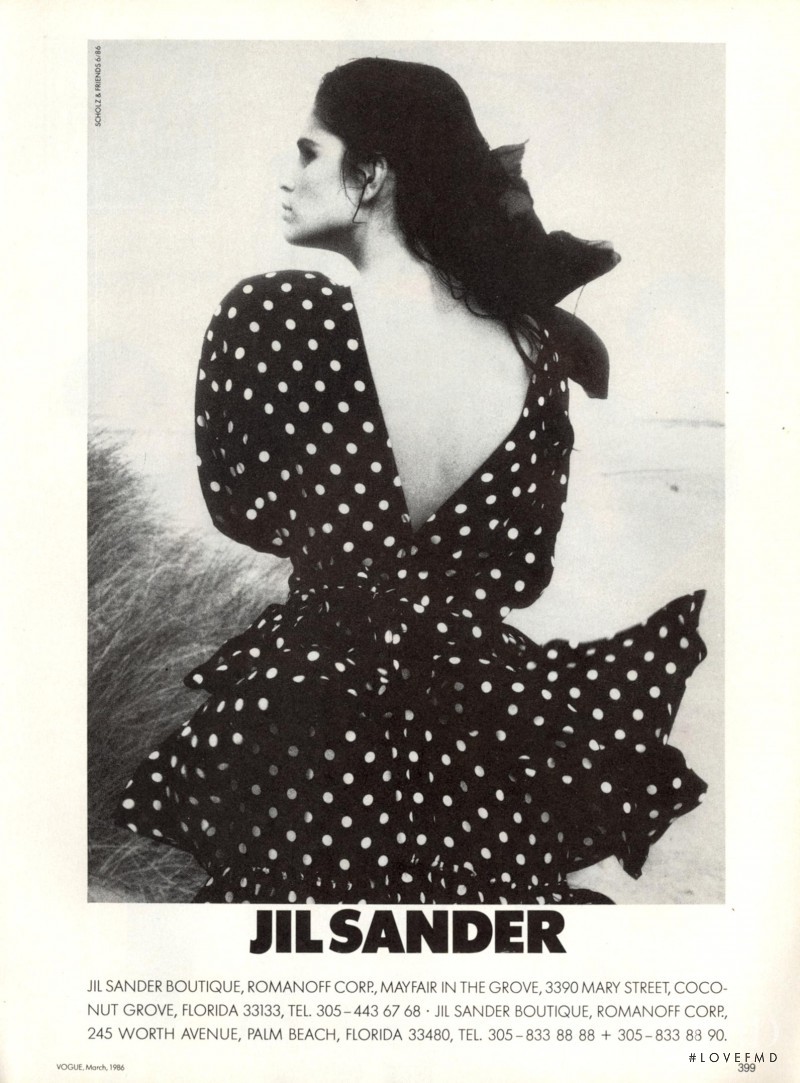 Kim Williams featured in  the Jil Sander advertisement for Spring/Summer 1986