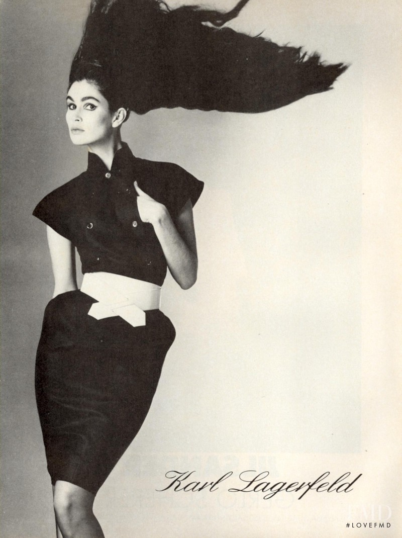 Kim Williams featured in  the Karl Lagerfeld advertisement for Spring/Summer 1986
