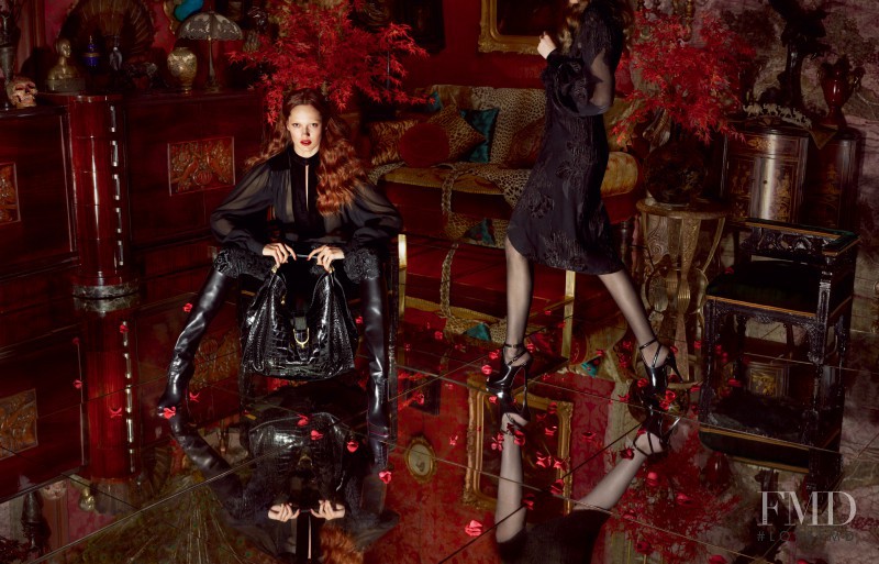 Karmen Pedaru featured in  the Gucci advertisement for Autumn/Winter 2012