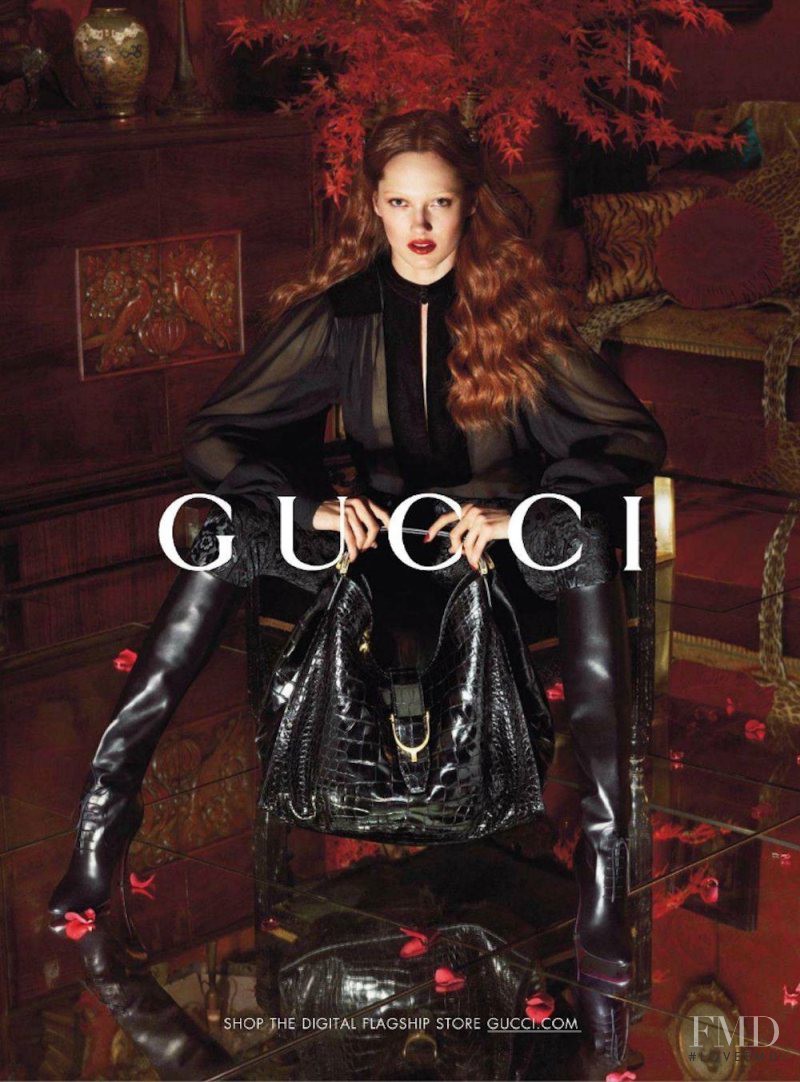 Nadja Bender featured in  the Gucci advertisement for Autumn/Winter 2012