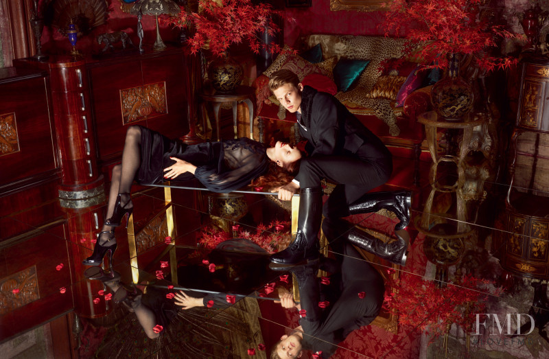 Karmen Pedaru featured in  the Gucci advertisement for Autumn/Winter 2012