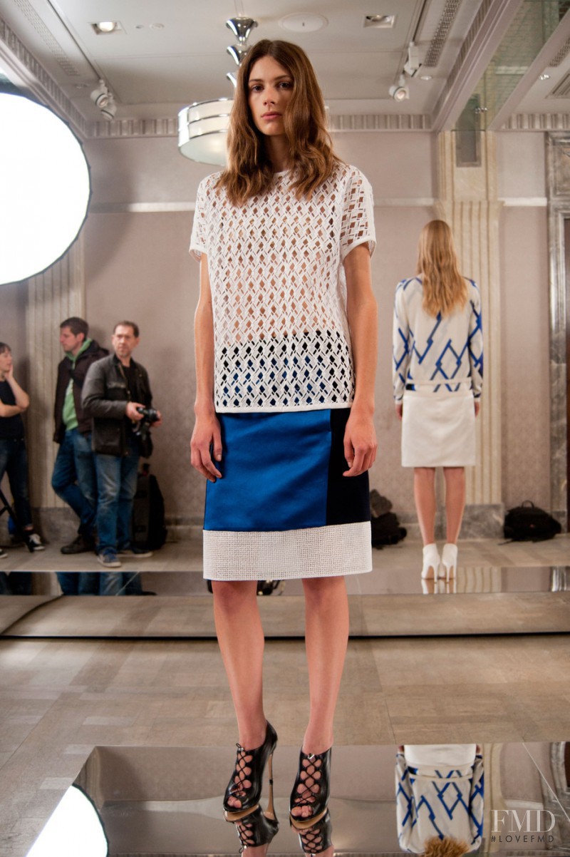Harriet Taylor featured in  the Pringle of Scotland fashion show for Spring/Summer 2014