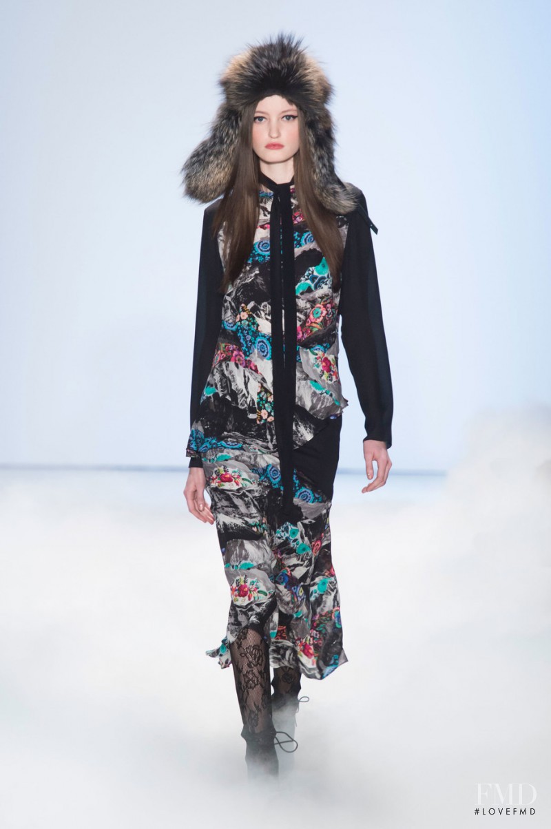 Megan Puleri featured in  the Nicole Miller fashion show for Autumn/Winter 2016
