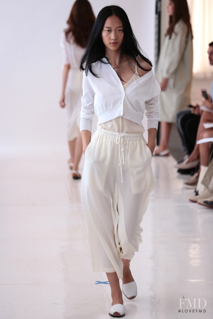 Jiaye Wu featured in  the Organic by John Patrick fashion show for Spring/Summer 2014