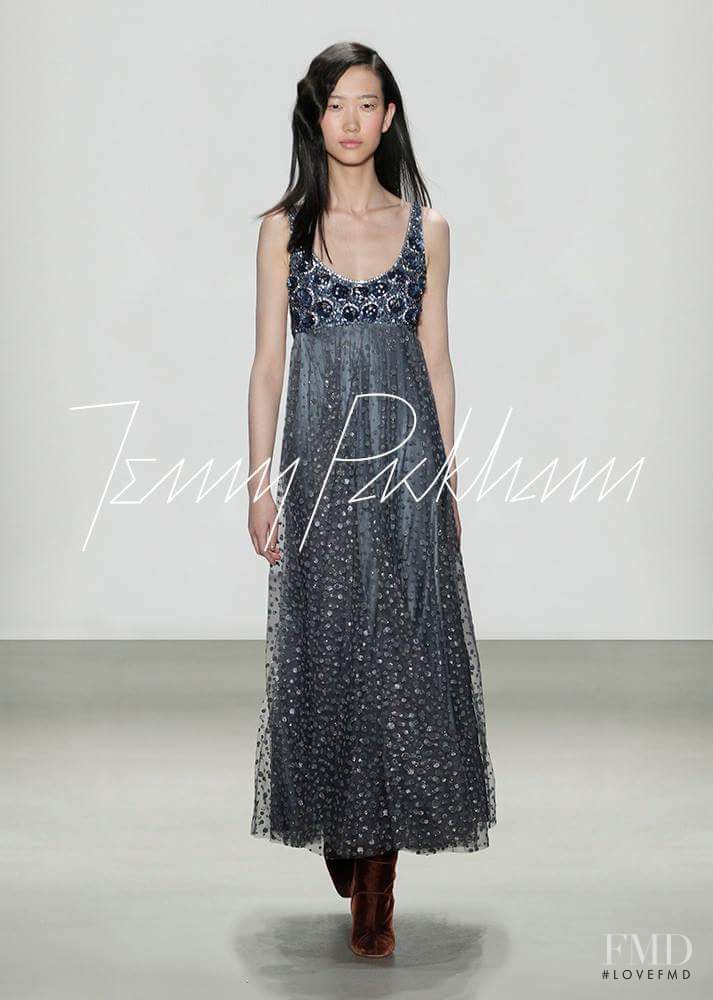 Jiaye Wu featured in  the Jenny Packham fashion show for Autumn/Winter 2016