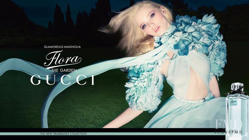 Abbey Lee Kershaw featured in  the Gucci Fragrance Flora the Garden Fragrance advertisement for Spring/Summer 2012