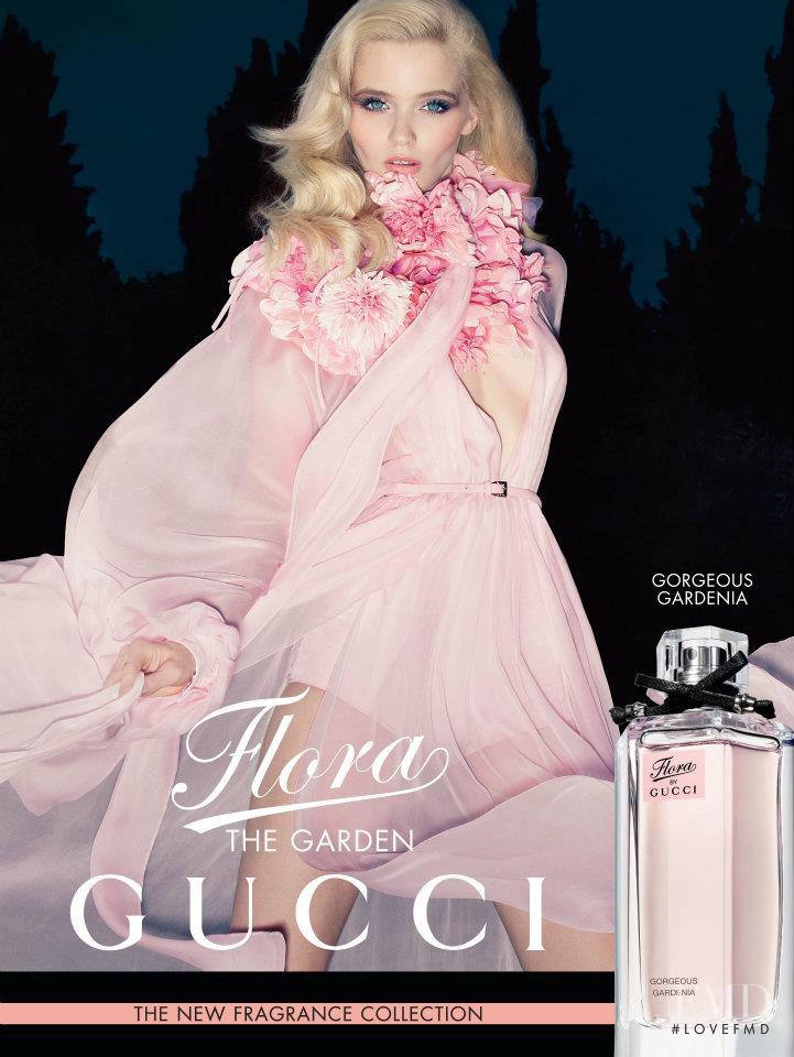 Abbey Lee Kershaw featured in  the Gucci Fragrance Flora the Garden Fragrance advertisement for Spring/Summer 2012