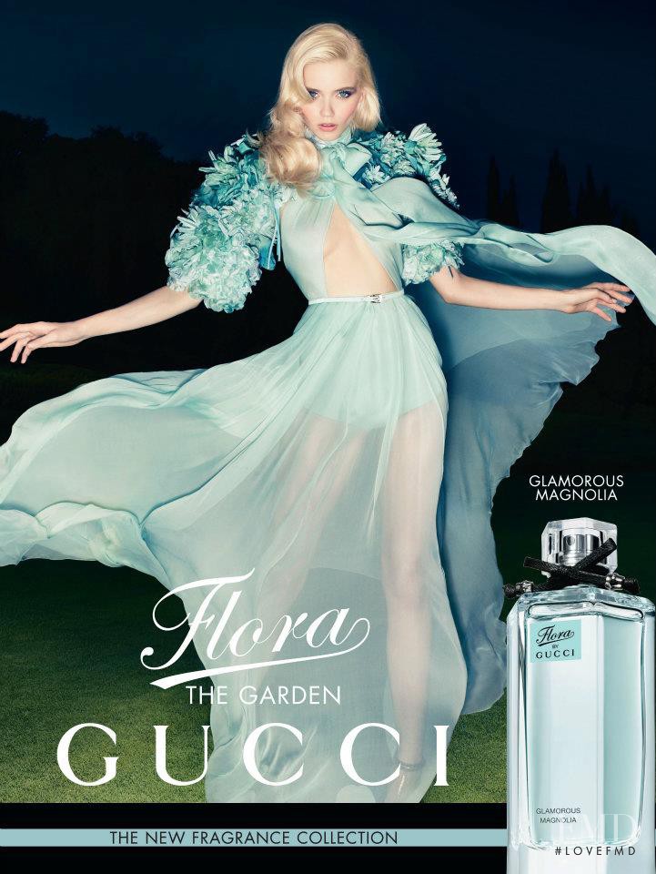 Abbey Lee Kershaw featured in  the Gucci Fragrance Flora the Garden Fragrance advertisement for Spring/Summer 2012