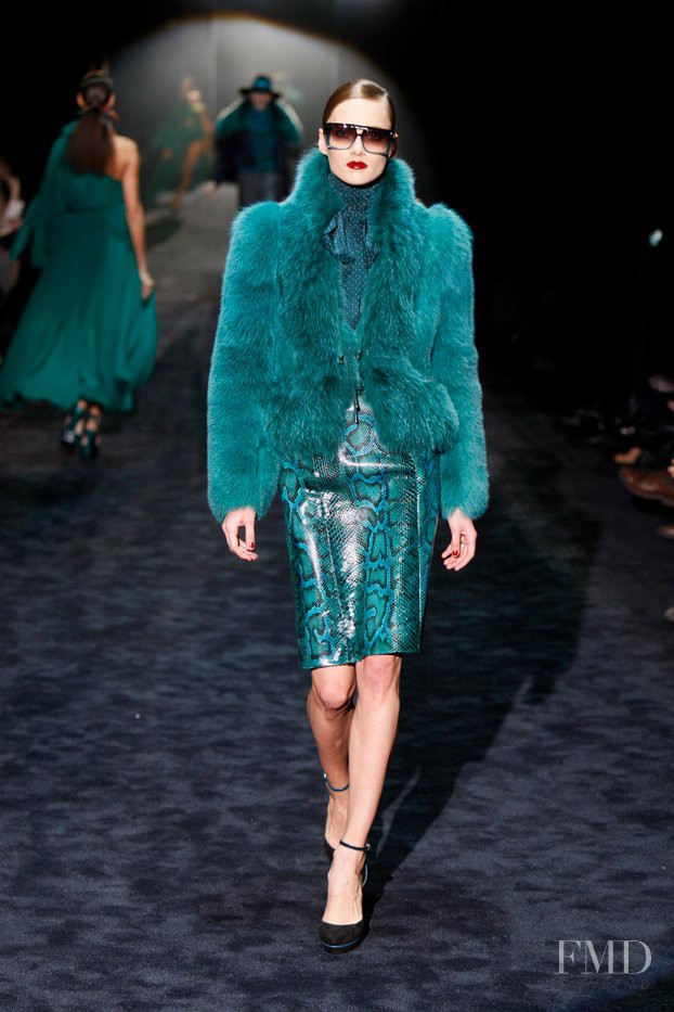 Karmen Pedaru featured in  the Gucci fashion show for Autumn/Winter 2011