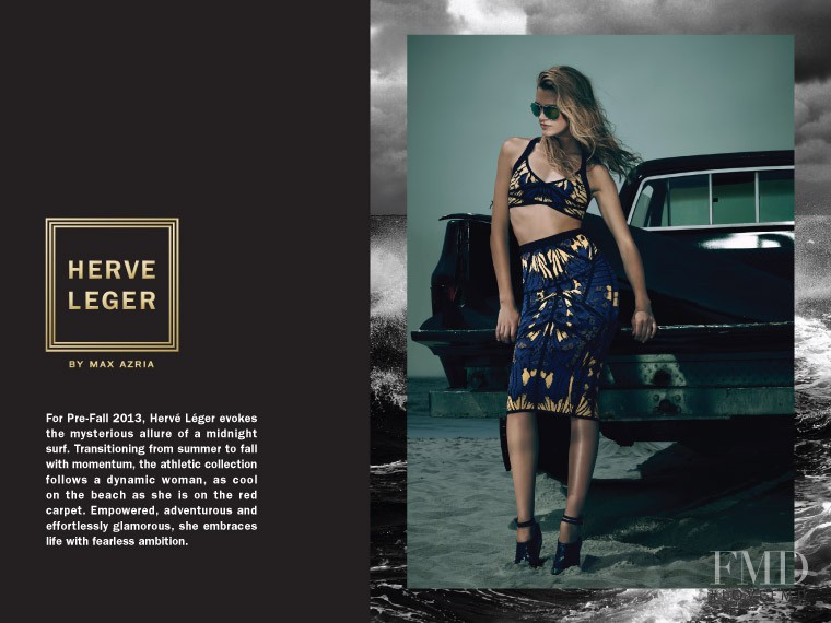 Leila Goldkuhl featured in  the Herve Leger lookbook for Pre-Fall 2013
