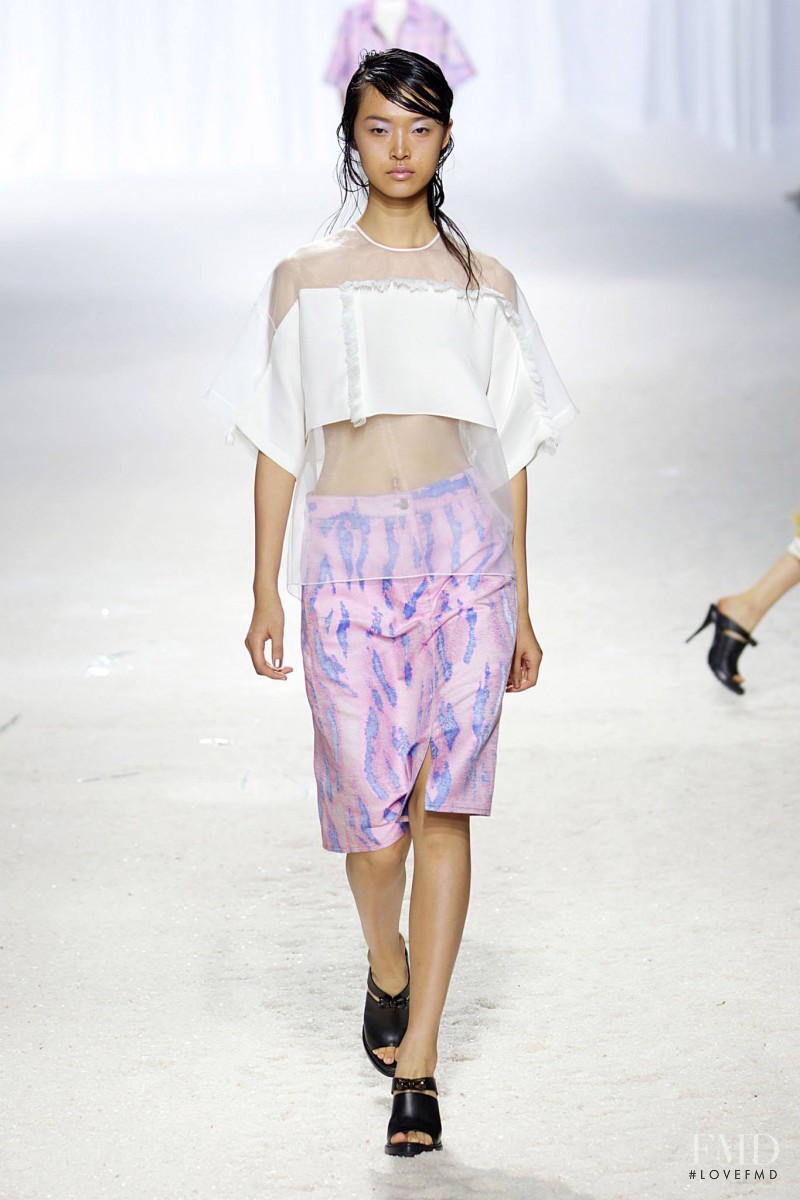 Tian Yi featured in  the 3.1 Phillip Lim fashion show for Spring/Summer 2014