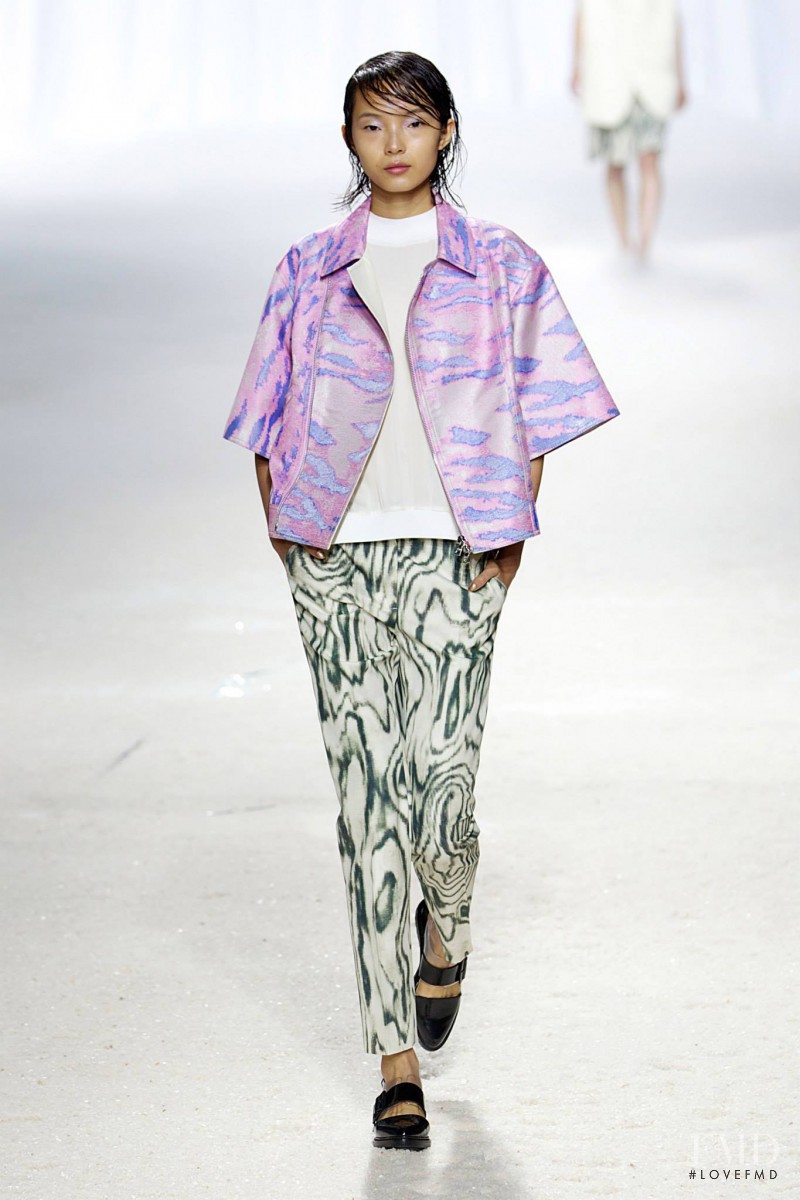 Xiao Wen Ju featured in  the 3.1 Phillip Lim fashion show for Spring/Summer 2014
