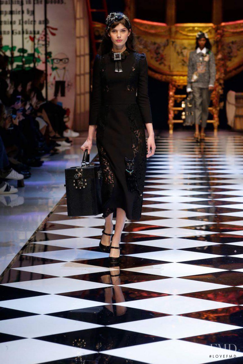Giulia Manini featured in  the Dolce & Gabbana fashion show for Autumn/Winter 2016