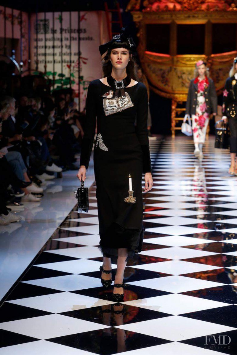 Vanessa Moody featured in  the Dolce & Gabbana fashion show for Autumn/Winter 2016