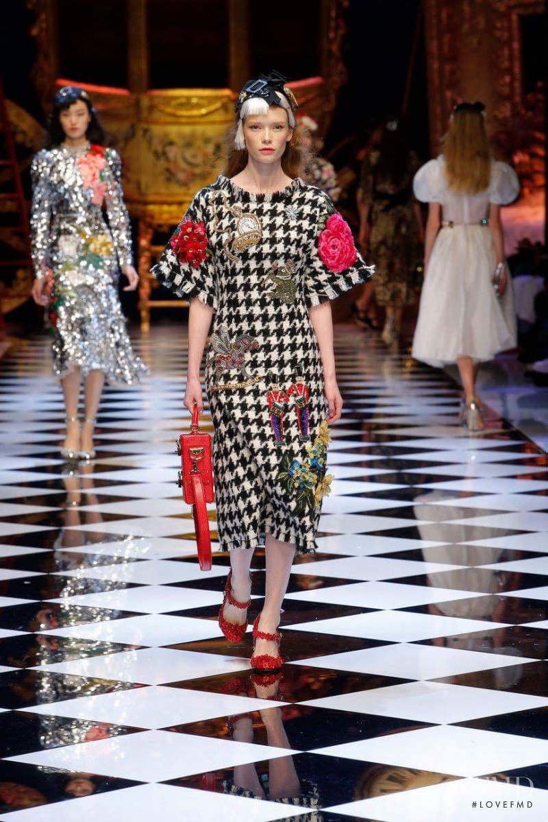 Julia Hafstrom featured in  the Dolce & Gabbana fashion show for Autumn/Winter 2016