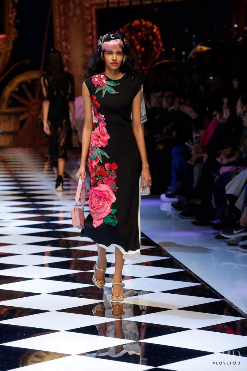 Pooja Mor featured in  the Dolce & Gabbana fashion show for Autumn/Winter 2016