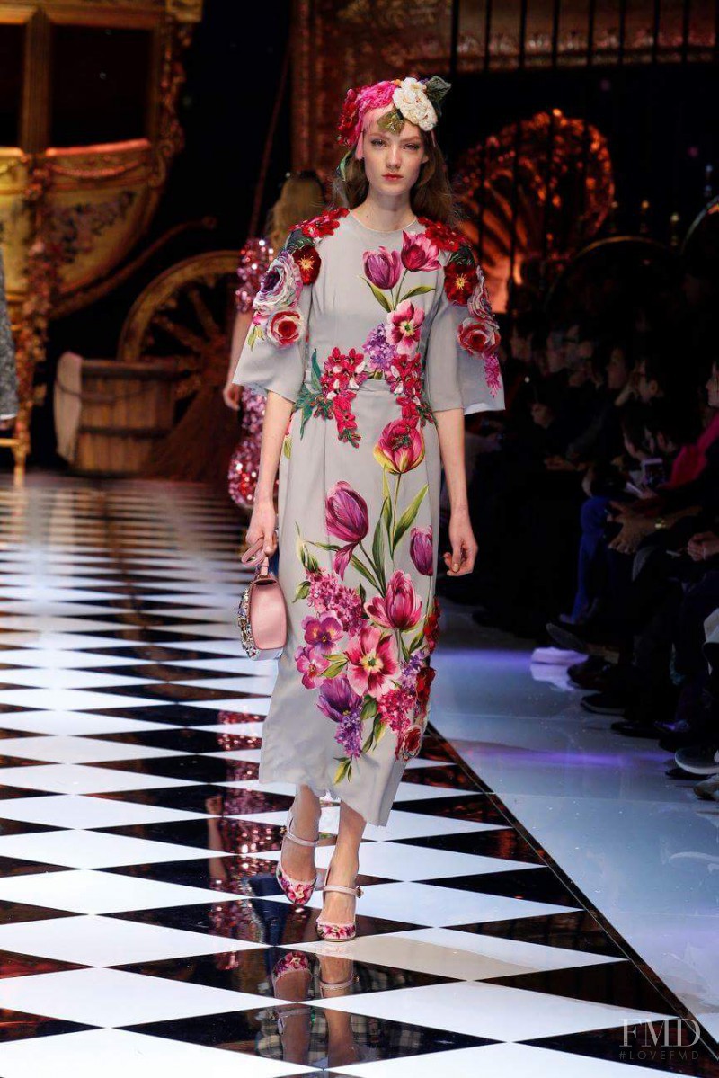 Susanne Knipper featured in  the Dolce & Gabbana fashion show for Autumn/Winter 2016