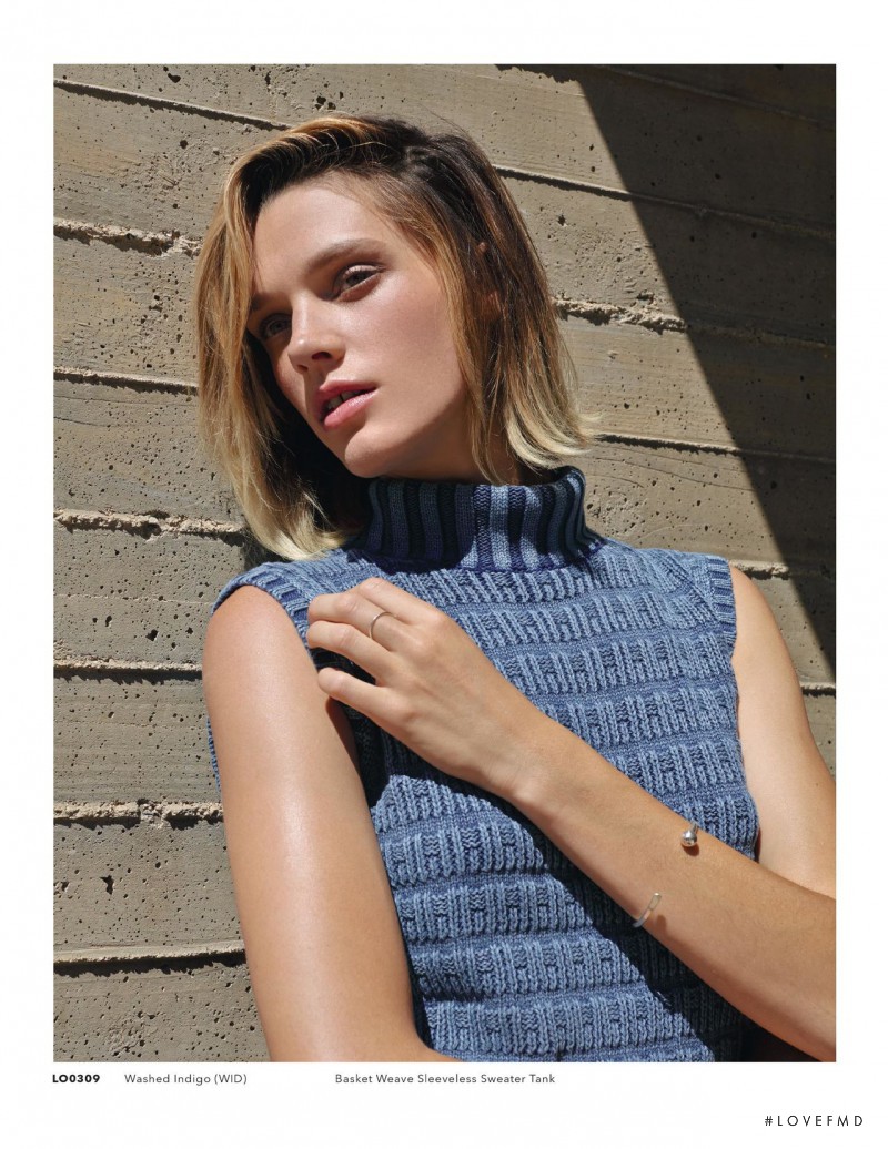 Leila Goldkuhl featured in  the Three Dots lookbook for Spring/Summer 2016