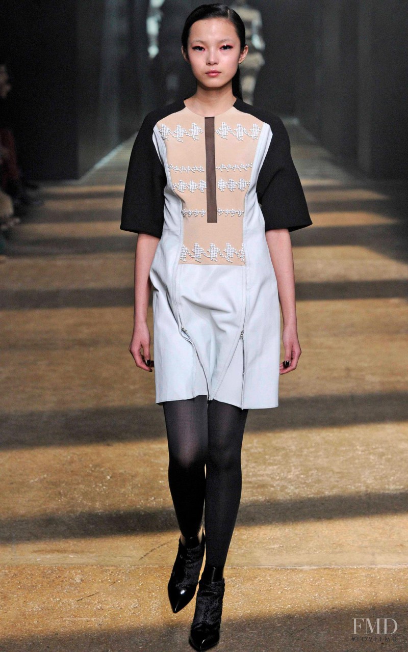 Xiao Wen Ju featured in  the 3.1 Phillip Lim fashion show for Autumn/Winter 2012