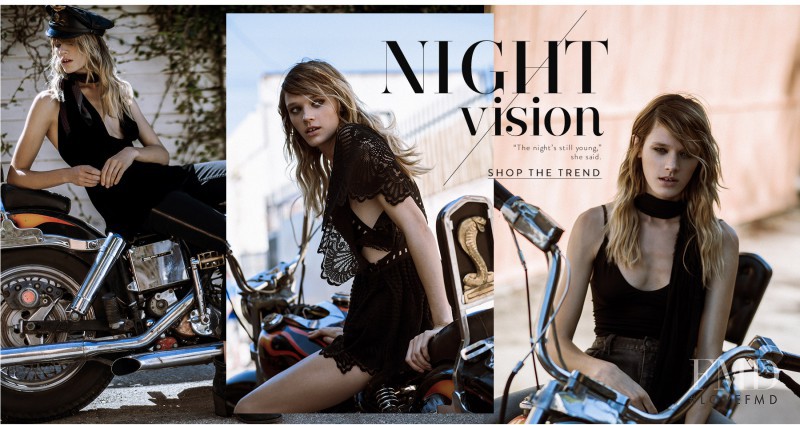 Leila Goldkuhl featured in  the Free People Night Vision lookbook for Spring/Summer 2016